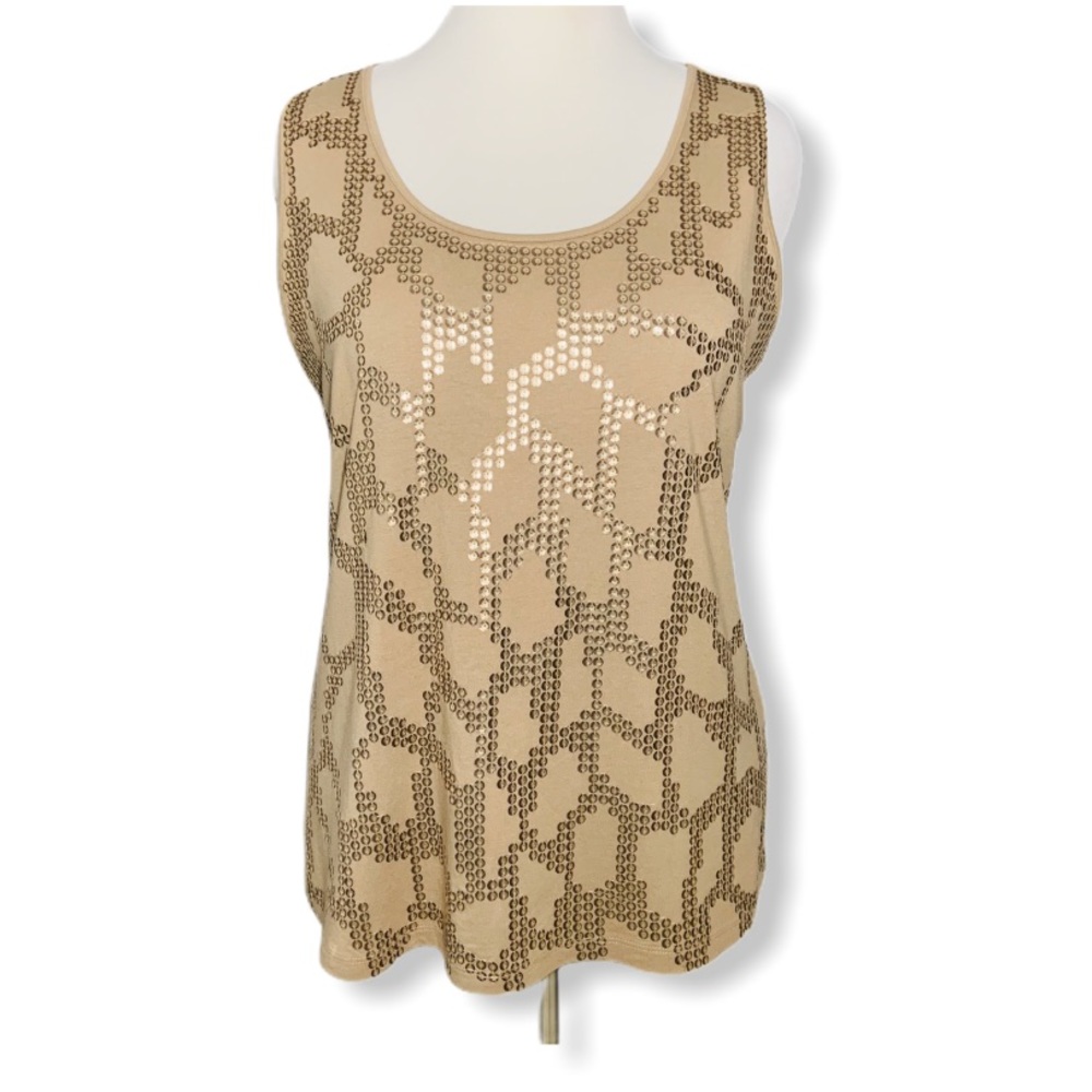 Dana Buchman Tan Sequin Tank